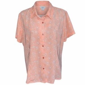 Laura Scott Floral Button Down Blouse Size XLP
